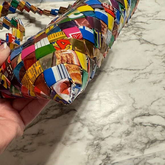 HANDMADE VINTAGE Whimsical Candy Wrapper Shoulder Bag - Picture 4 of 11